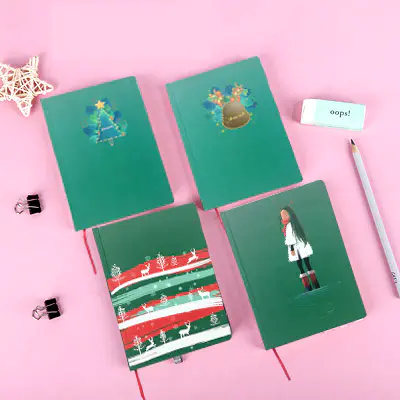 160 Pages Personalized Book Binding Green Diary Hardcover Notebook For Girls