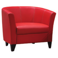 single office room furniture waiting sofa relax red color leather hotel coffee waiting sofa