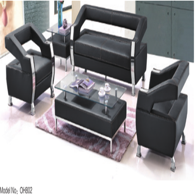 black color office room furniture sofa new design modern leather sofa sectional waiting room sofa