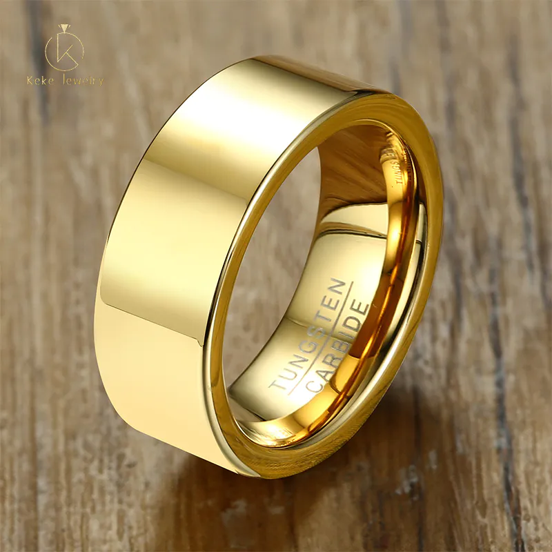 Customizable text pure plating gold stainless steel ring for marriage