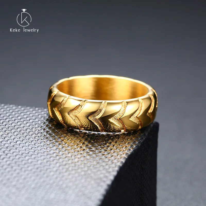 Wholesale Luxurious Design 925 Silver/Gold Tire Pattern Men's Ring RC451