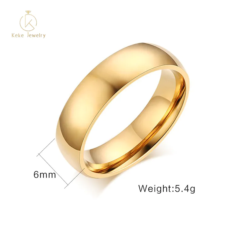 High-end custom Japan and South Korea electroplating smooth gold plain men and women couple thin ring R-001