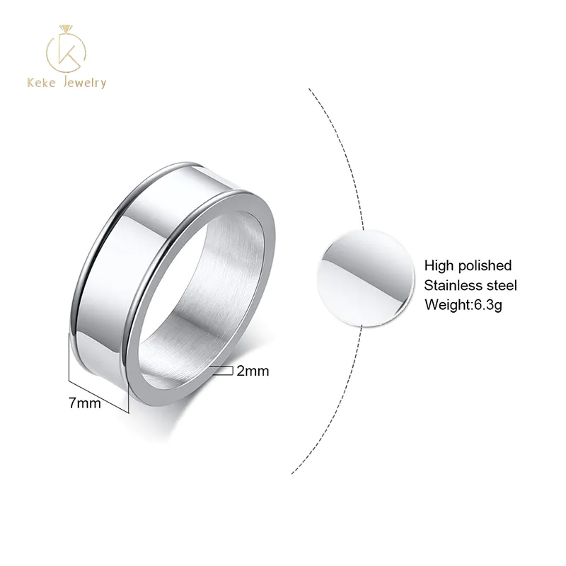 Korean new High Quality simple concave font men's ring R-043