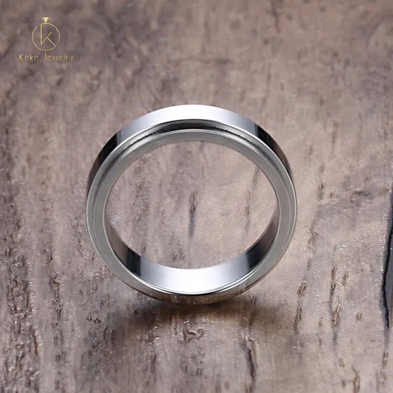 Factory direct supply wholesale 6MM rotatable stainless steel gold/steel color/black ring R-193