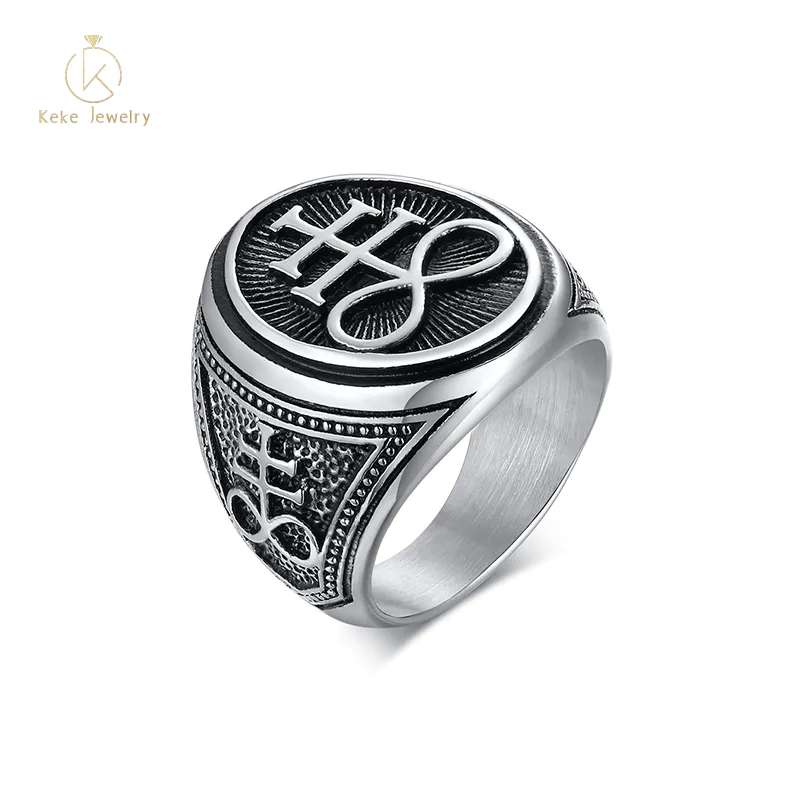 Fashion Ring Black Stainless Steel Ring Jewelry with Special Pattern