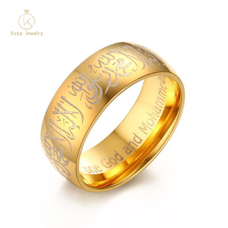 Factory direct Religious Totem Titanium Steel Jewelry Gold Men's Ring R-255