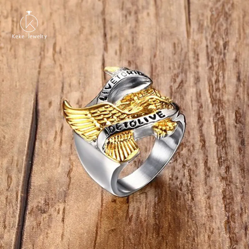 European and American style titanium steel eagle ring casting men's ring RC-334