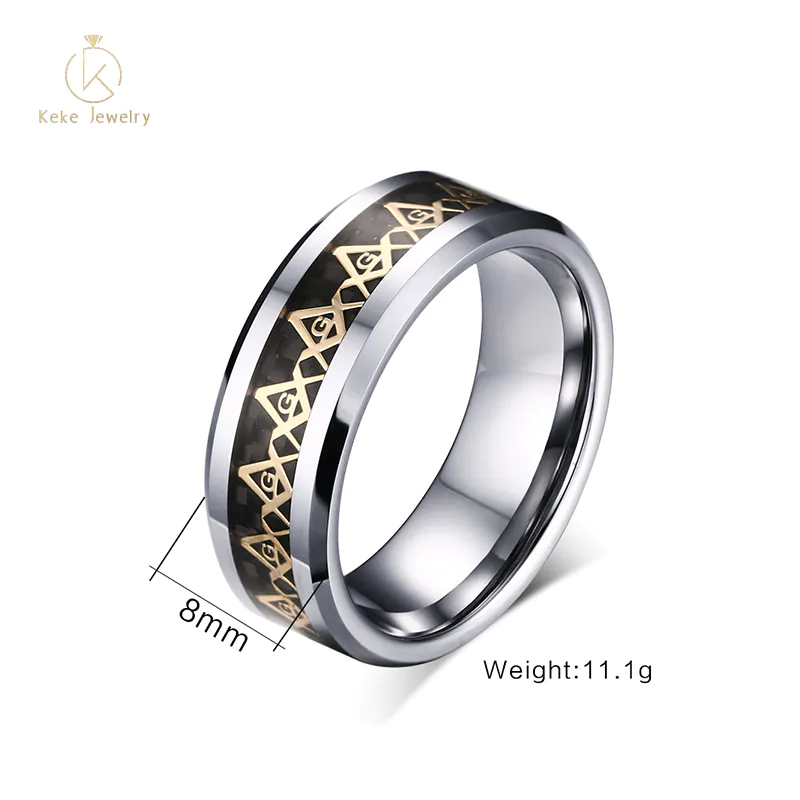 Wholesale Appearance Of Beautiful Tungsten Steel Masonic Men's Ring TCR-010G