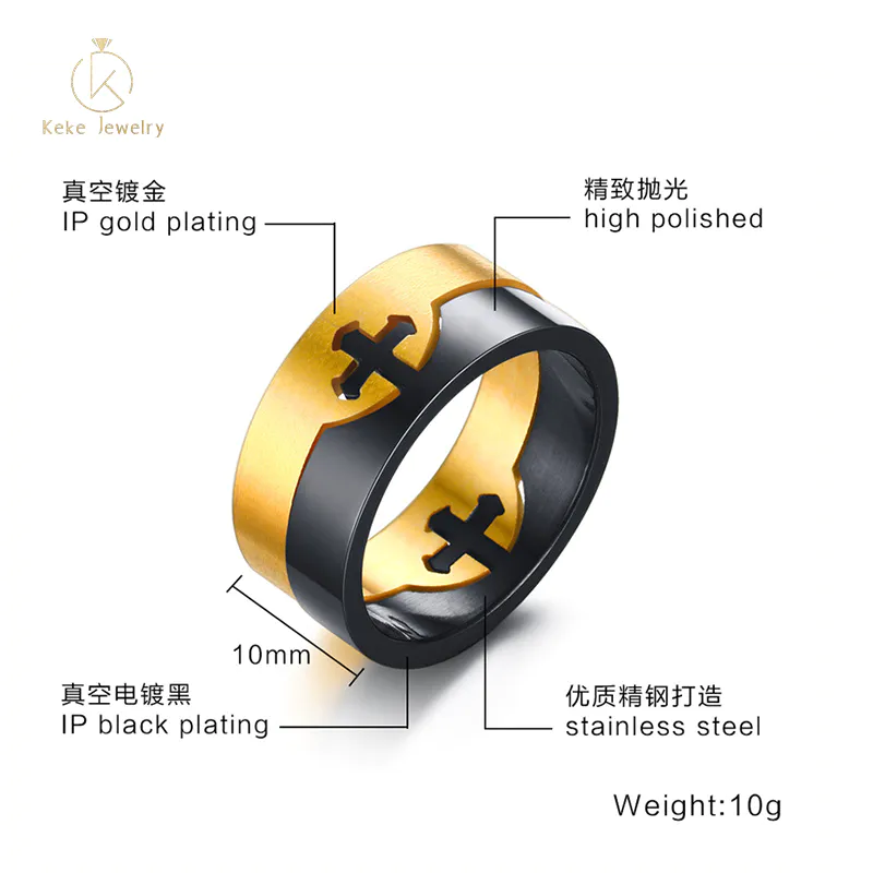 Supplier Wholesale Fashion Double Cross Detachable and Combine Ring R-003G