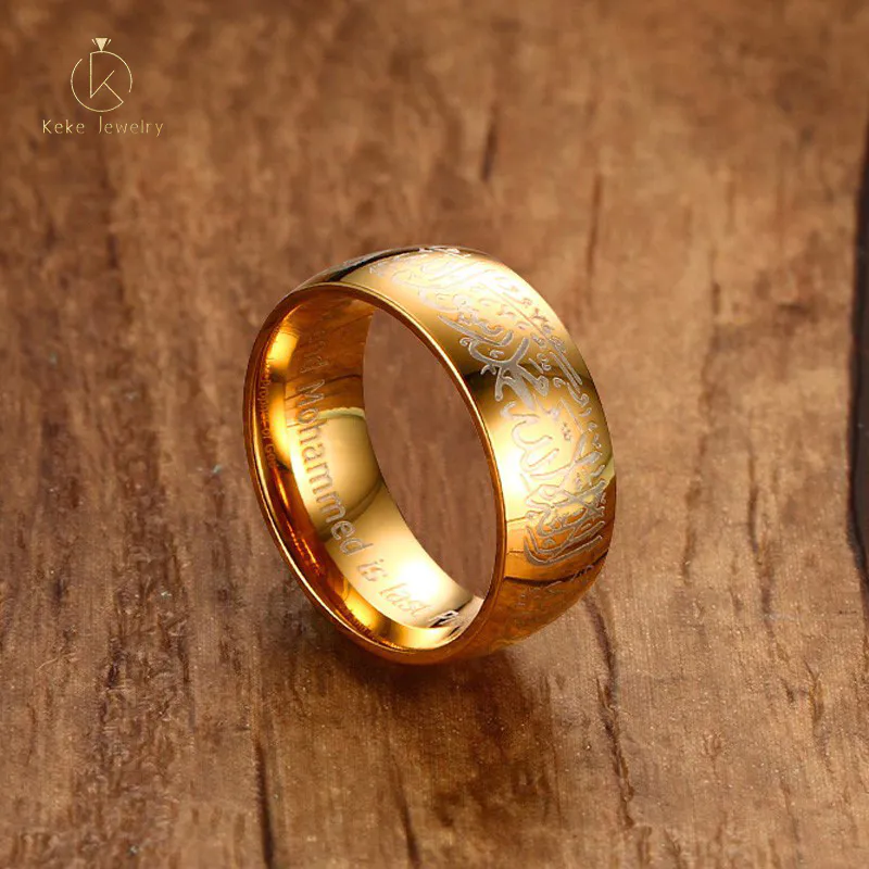 Factory direct Religious Totem Titanium Steel Jewelry Gold Men's Ring R-255