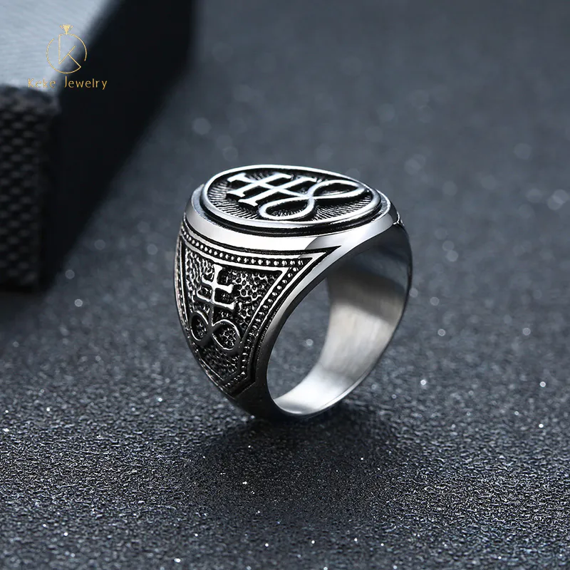Fashion Ring Black Stainless Steel Ring Jewelry with Special Pattern