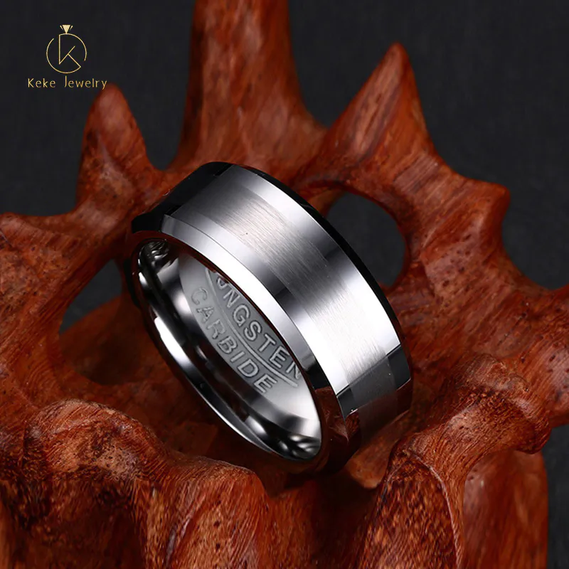 Spot wholesale Handmade 8mm Tungsten Steel Men's Ring TCR-014
