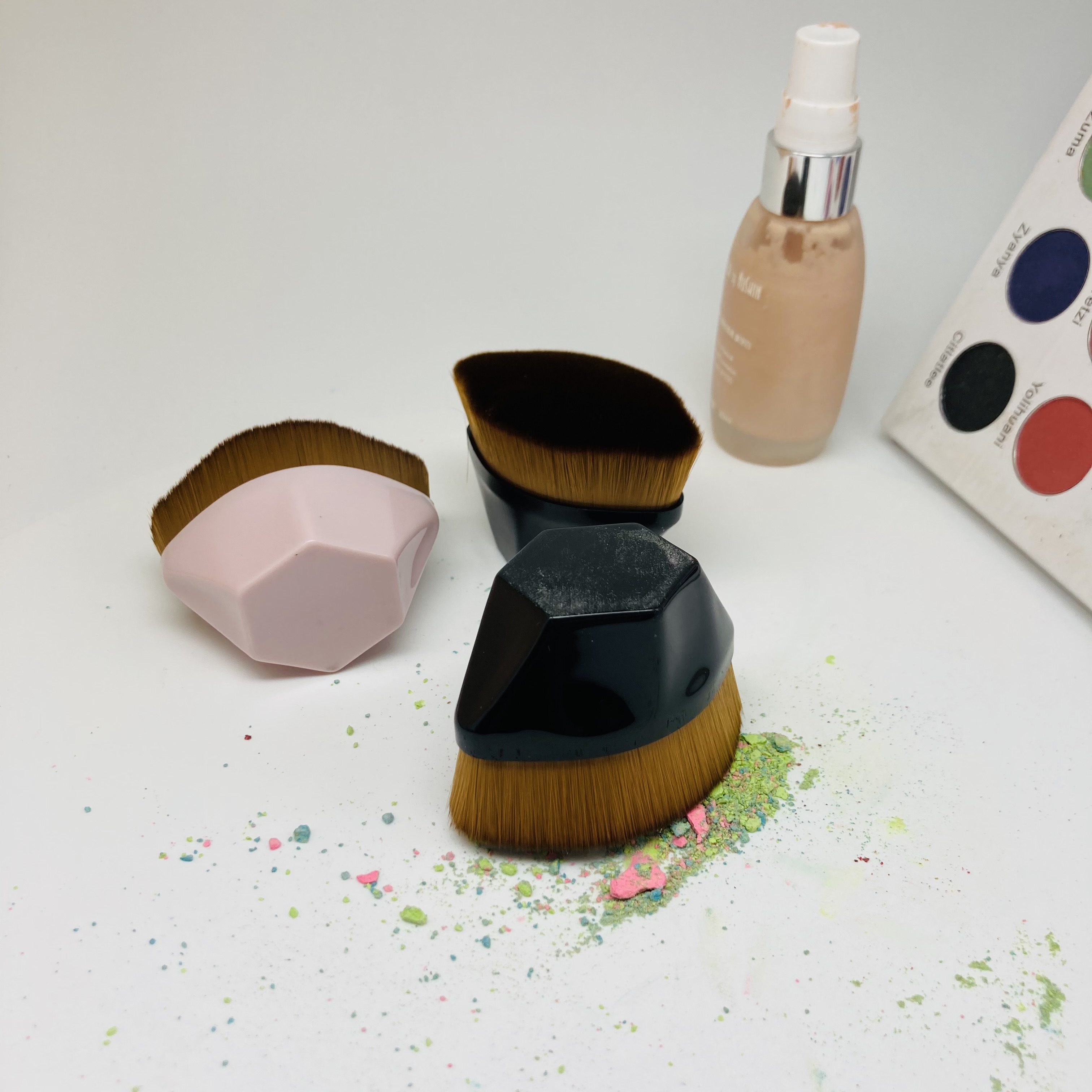pennello per crema solare in polvere logo personalizzato singolo singolo pennello in polvere per trucco piatto morbido sciolto kabuki