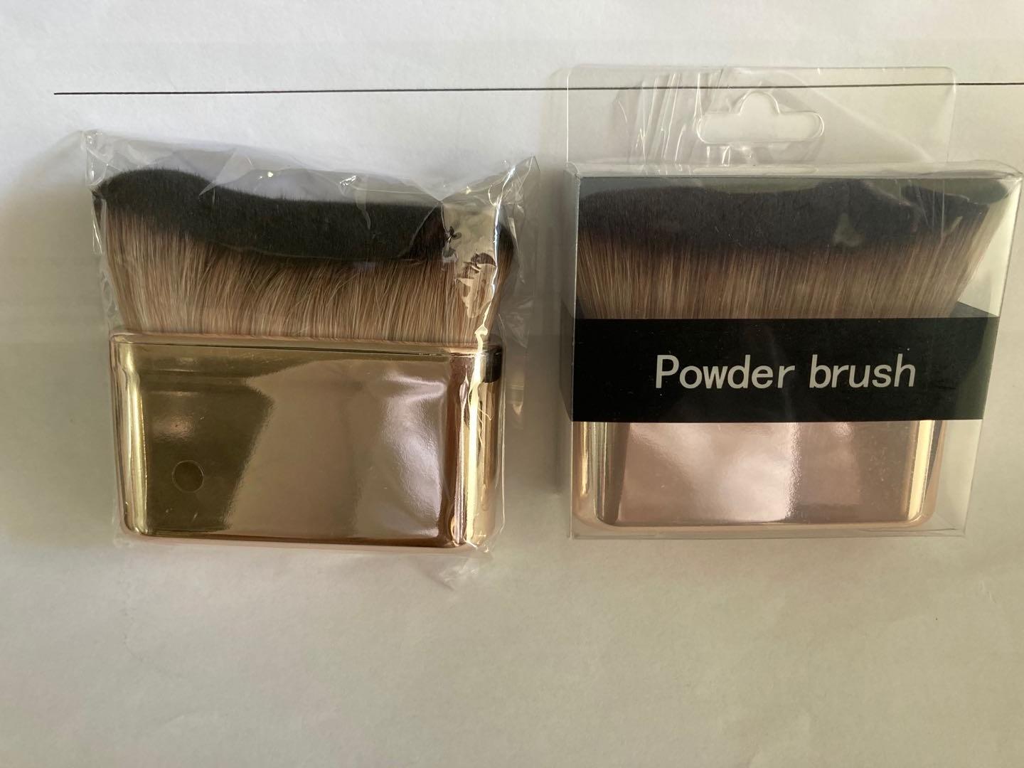 Private label white gold contour angle makeup foundation powder brush large kabuki brush