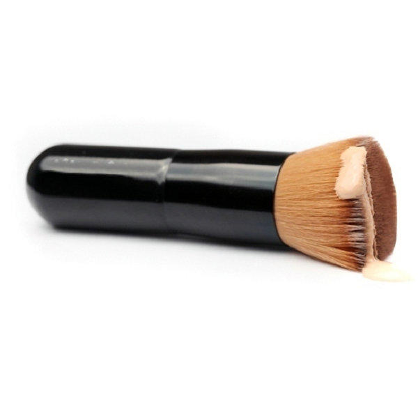 Big size flat top synthetic vegan foundation brush makeup blending foundation brush rose gold