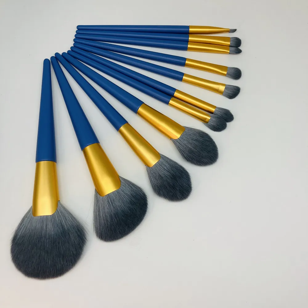 Synthetic hair Face fan brush make-up brush rose gold maquillaje soft makeup brush set