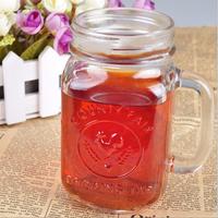 2015 last products drinking glass mason jar with handle straw and tin lid, mason jar with handle and hinged lids