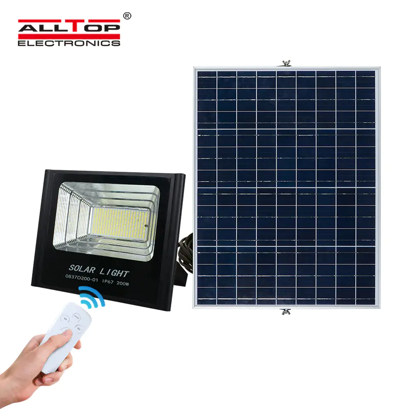 ALLTOP Top quality customize aluminium outdoor ip65 dimmable 50w 100w 150w 200w Led Solar Flood Light