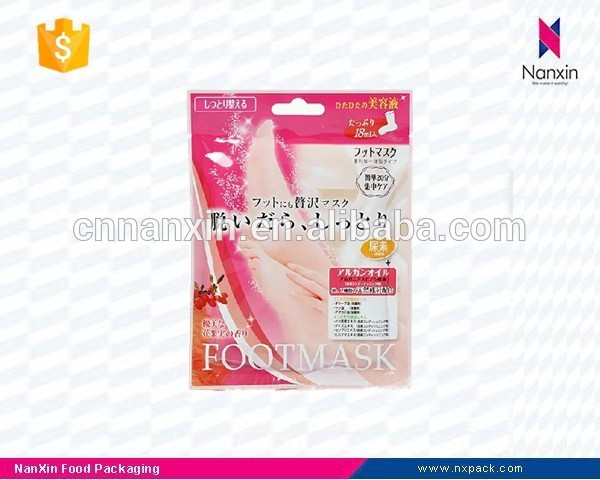 plastic foot mask packaging bag with hand hole