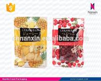 dried fruit snack packaging three side seal bag with window