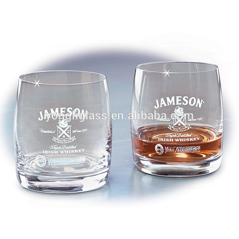 Jameson whisky glass,thick bottom whiskey glass,custom short whiskey glass