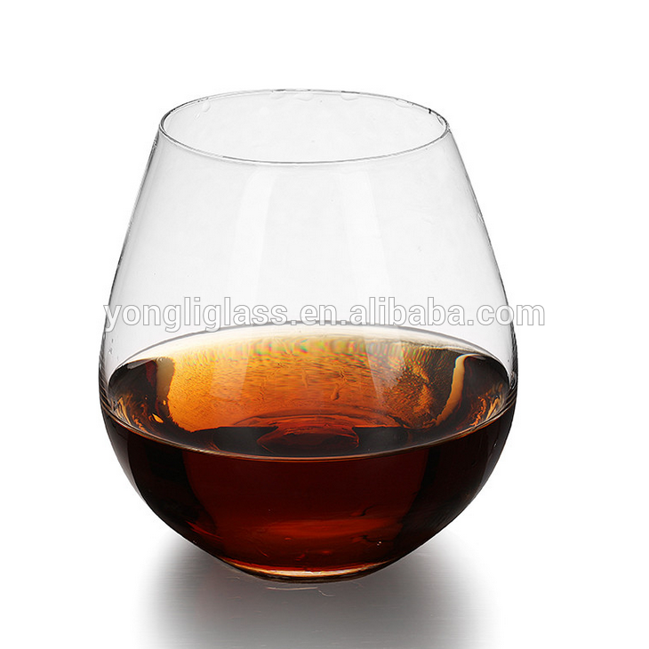 High quality 450ml drinking glass cup, oval whiskey glass/ oval whiskey glass for Christmas gift/ crystal wine glass for whiskey