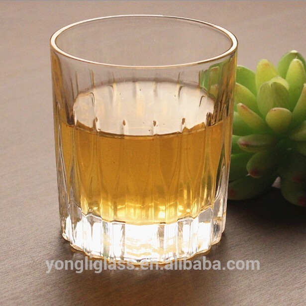 Hot selling high-grade diamond stripe thick glass for drinking whisky vodka dedicated