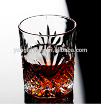 300ml old fashion whisky glass,superior quality Crystal whiskey glass,flower engraved glass cup