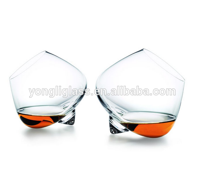 Special design hand blown high quality drinking glass , round tumbler whisky glass