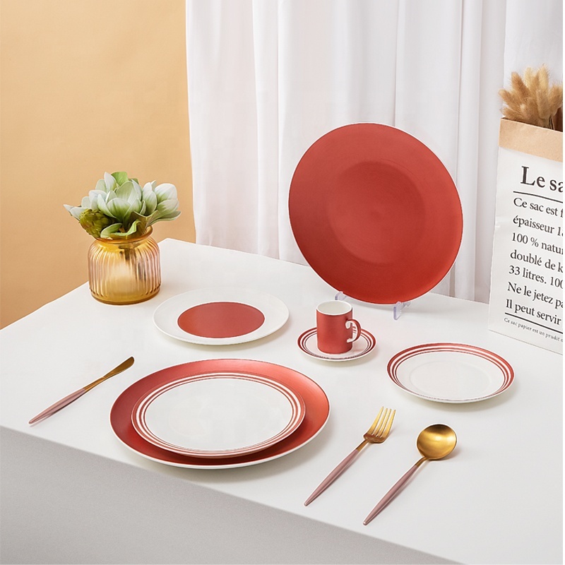 Modern Luxury Horeca Wedding Bone China Plates Catering Tableware Restaurant Hotel Buffet Banquet Ceramic Plates