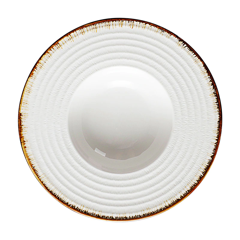 Eco Friendly Hotel Tableware Coloured Porcelain Dining Ceramic Food Plates Restaurant^