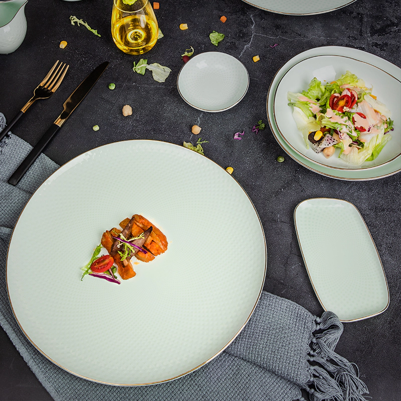 2020 New Arrivals Bone China Dinnerware Porcelain Dinner Plates Set for Restaurant Wedding Hotel