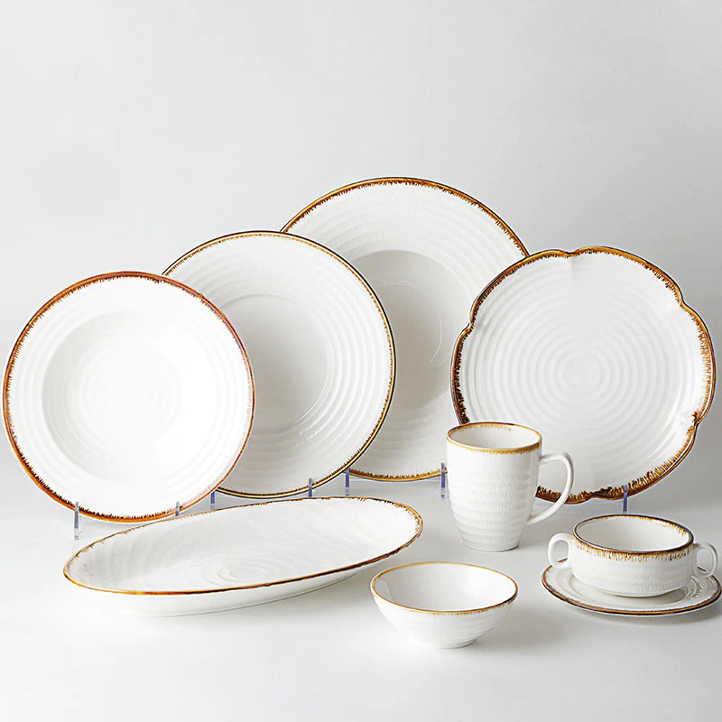 Vietnam Porcelain Royal Porcelain Dinner Tableware Ceramic Plates And Bowls*