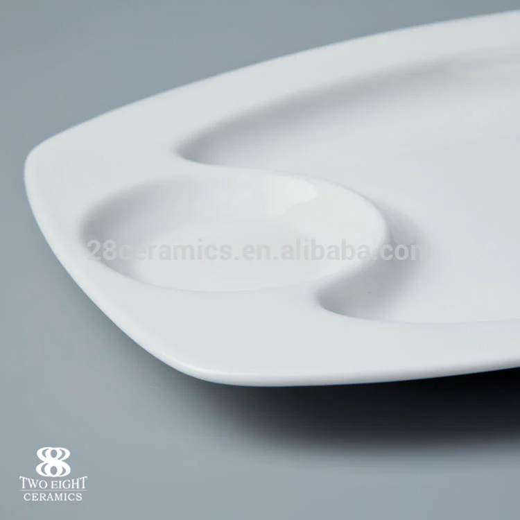 Cheap bulk catering dinner rect porcelain plates restaurant dual purpose tableware restaurant&