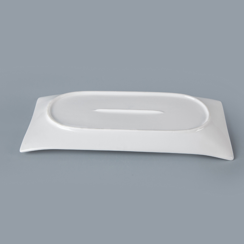chip resistant plate hotel restaurant porcelain plate Rectangle Coupe plate