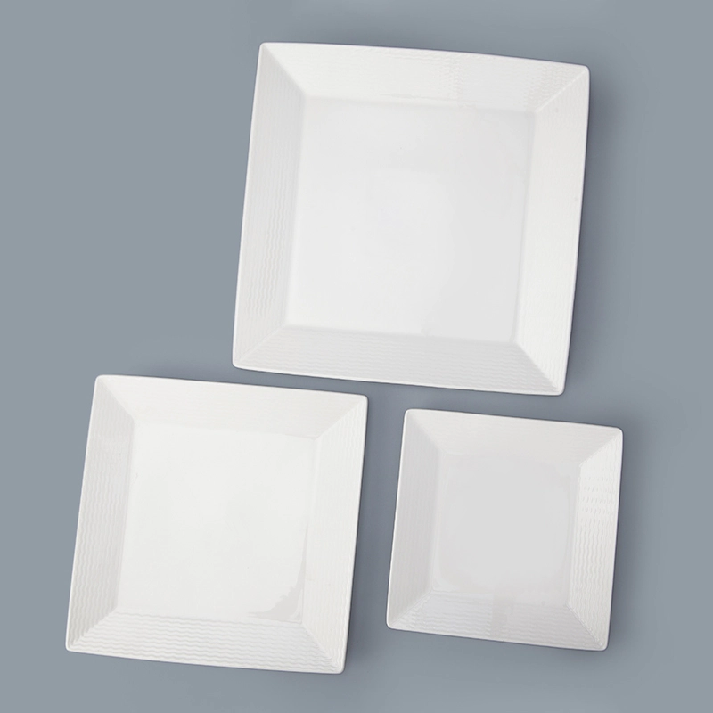 square plate ceramictableware for hotel