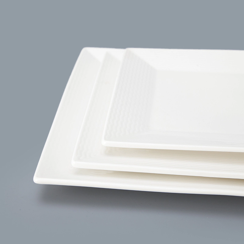 chaozhou white banquet rectangular platedinner plates for morden restaurant europe style dishware