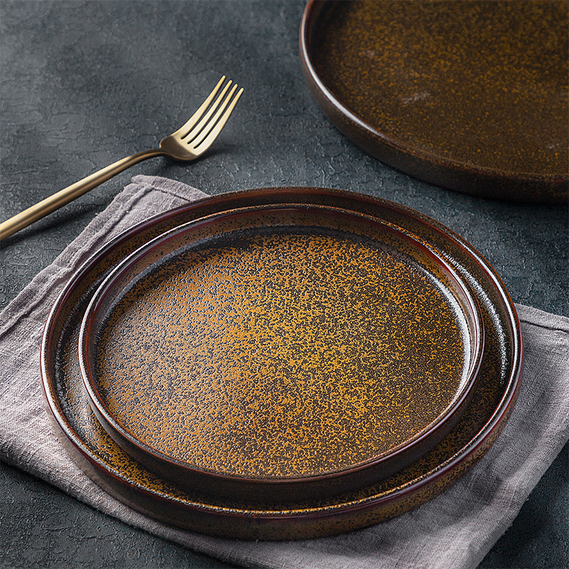 Rustic Style Trend in 2020 Artistic Tableware Hotel Restaurant Ceramics Dinner Plate Steak Plate