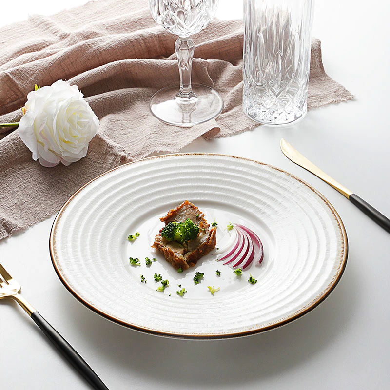 Custom Banquet Vajilla Gourmet Color Plate, Luxury Lounge 12 Inch Dinner Plates, Special Restaurant Porcelain Cake Plate*