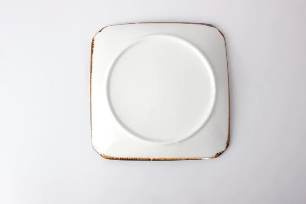Japanece ceramic color glaze angle dish large plate tableware for restaurant