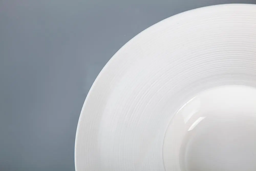 elegant timeless white executive dining Rim Flared DeepSoup Bowl porcelain dishwaher salad bowl