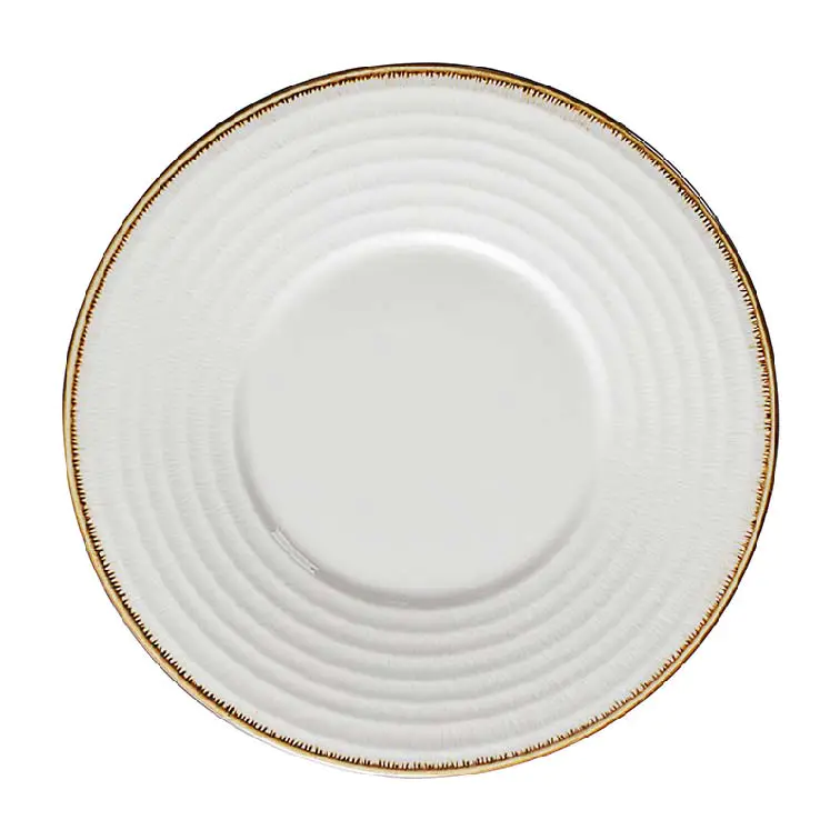 New Color Glaze Dinner Plates For Weddings, Bulk In Stock Custom Logo Dinner Plate/