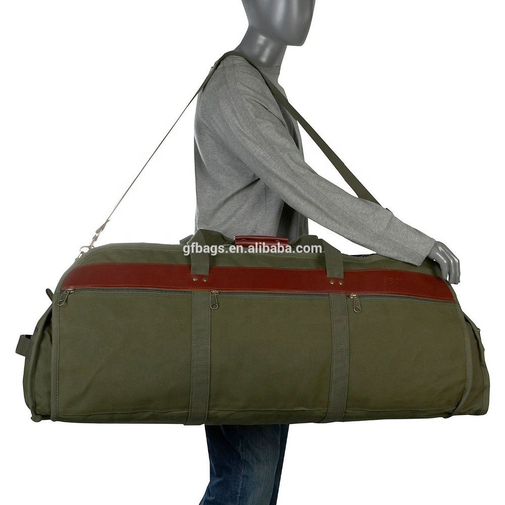 Oversize Military Portable Canvas Men Travel Duffle bag Army Adjustable Strap Weekender bag Foldable man gym big Tote Handbags