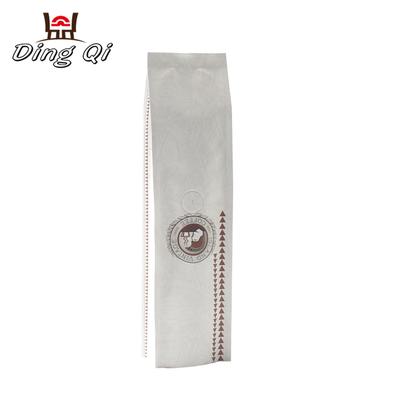 White high quality aluminum foil side gusset coffee bag with custom logo