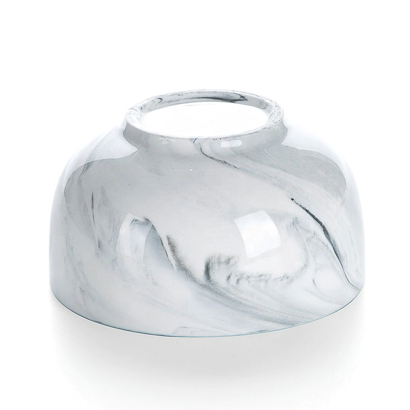 European Gold Rim Japanese Bowl, Latest Product Gold Rim Grey Porcelain Marble Cereal Ceramic Bowl@