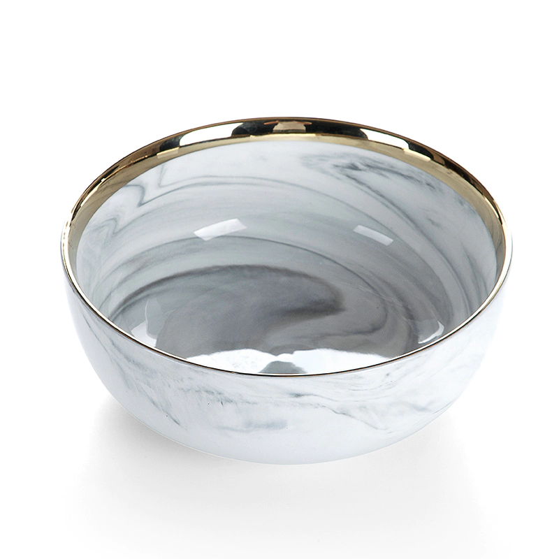 Best Selling Gold Rim Large Ceramic Soup Bowls, Latest Product Gold Rim Japanese Soup Bowl, China Soup Bowl^