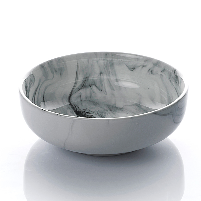 Dinnerware Supplier Hot Sale Porcelain Unique Salad Bowls, Restaurant Ceramic Marble Salad Bowl