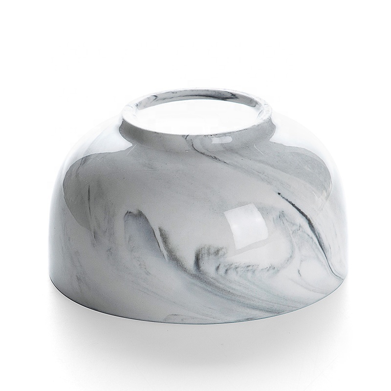 Latest Product Gold Rim Porcelain Bowl, Hotel Supplies Gold Rim Grey High Quality Marble, Bowl Ceramic Restaurant#