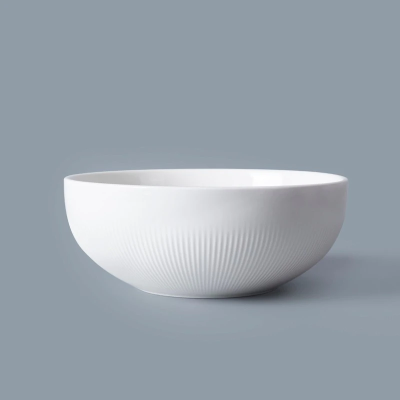 2019 New Collection European Style Ceramic Bowl, White Round Banquet Soup Bowl/