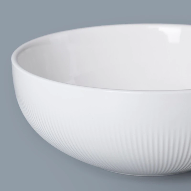 2019 New Collection European Style Ceramic Bowl, White Round Banquet Soup Bowl/